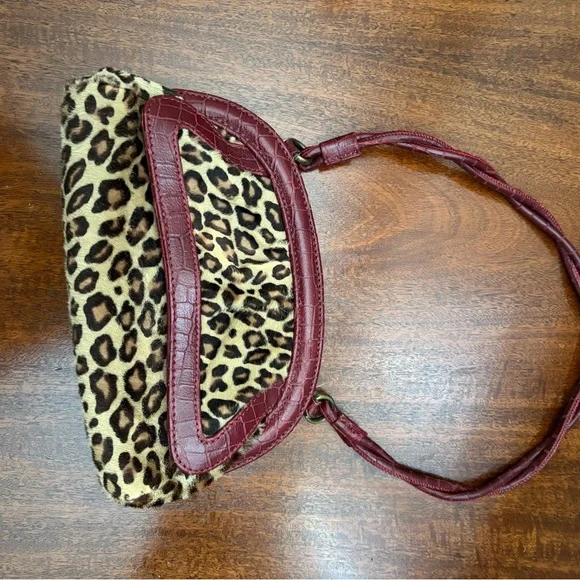 Leopard Print and Red Leather Women's Bag - Picture 7 of 8